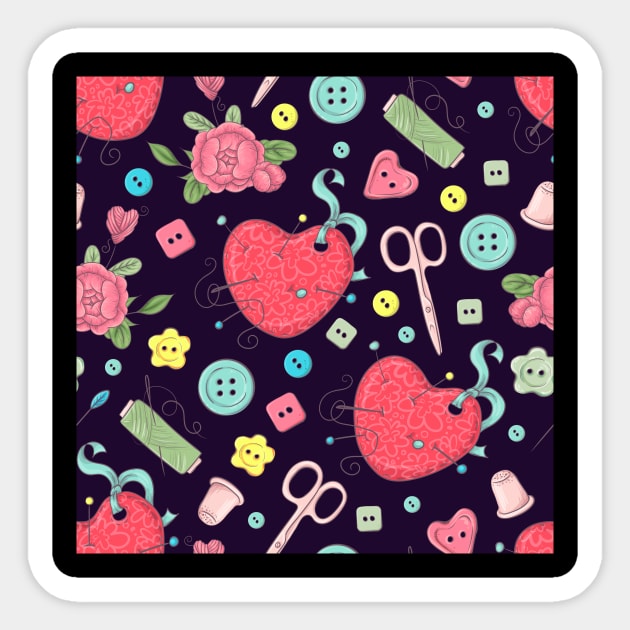 Crafter's love pattern Sticker by TeesByKimchi